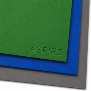 British Felt Aspire Felt 2mm, 180cm wide—green (ASPIRE embossed), blue & grey. Price per metre.